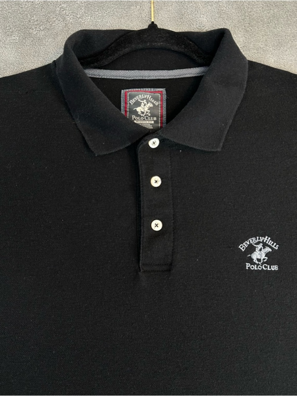 Beverly Hills Polo Club Men's Polo Shirt Short Sleeve Black Modern Fit‎ Size 3X